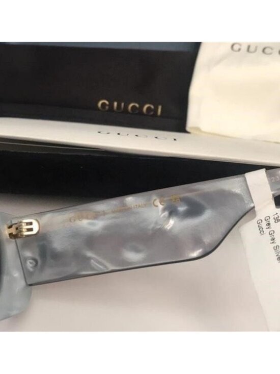 New Authentic Gucci GG0516S 002 Grey Silver Mirror Oversized Sunglasses main image 7